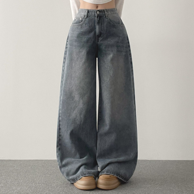 위드후이린 여성용 숏/기본/롱 기장 올데이컴포트 세미 와이드 일자 청바지