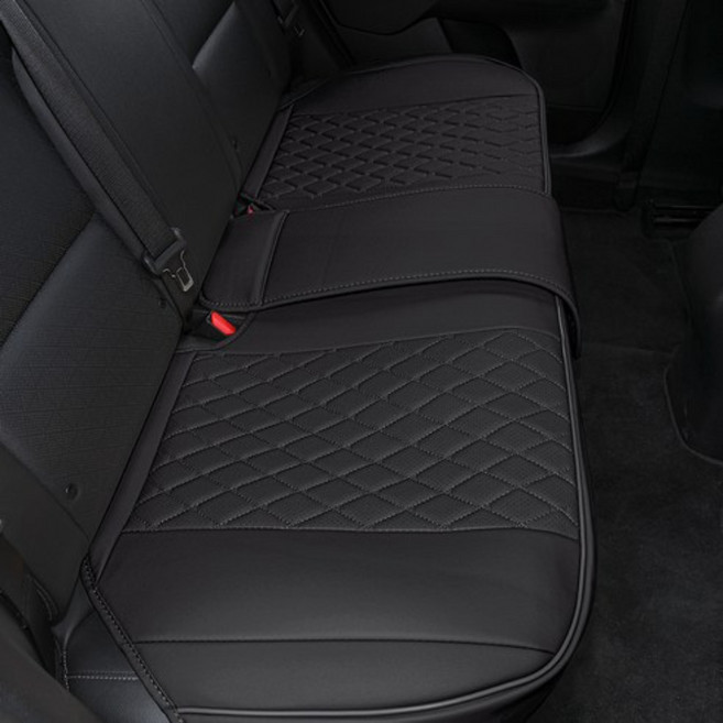 DAEHAN AUTOMOBILE 汽車後座椅套 防染皮革 中大型 黑色 適用於多數車型 安裝簡便快捷, 1個