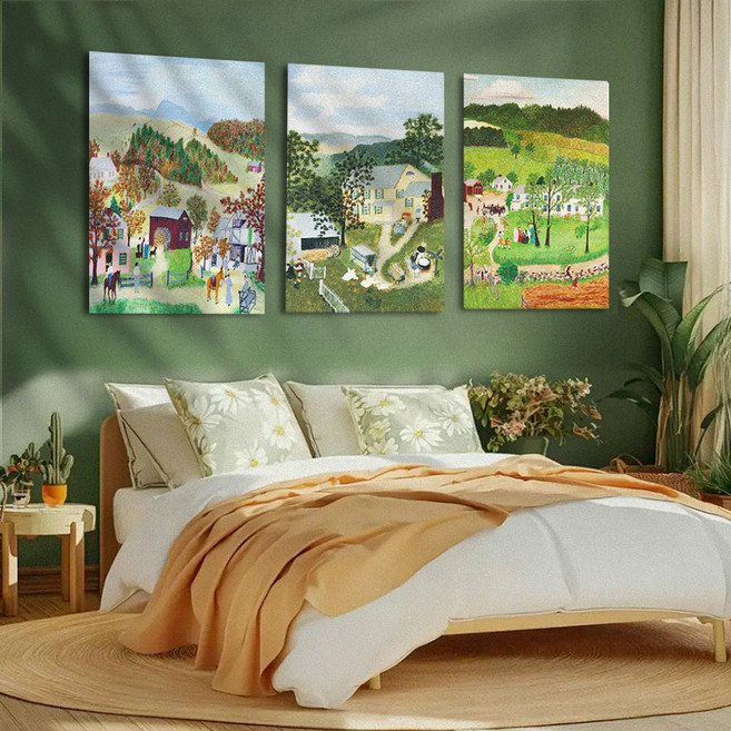 퍼니즈 슬림액자 명화 폼보드 포스터 액자세트 그랜마모지스B, 없음