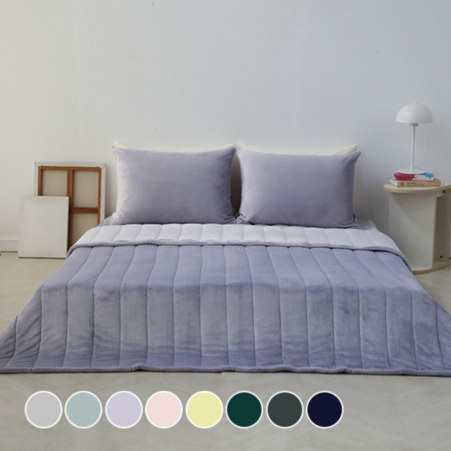 아망떼 소울메이트 플란넬 극세사 퀼팅 스프레드, 라일락