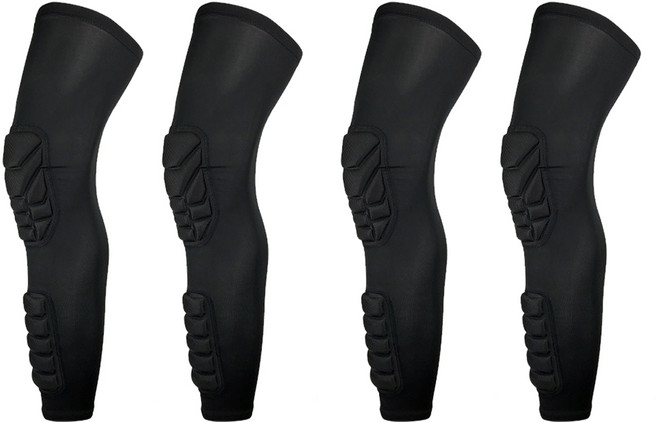 마켓A 무릎 정강이 다리 보호대 블랙 4p, 2세트