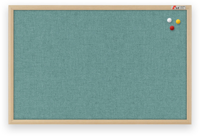 두문 패브릭 메모 자석 게시판 녹색, MDF