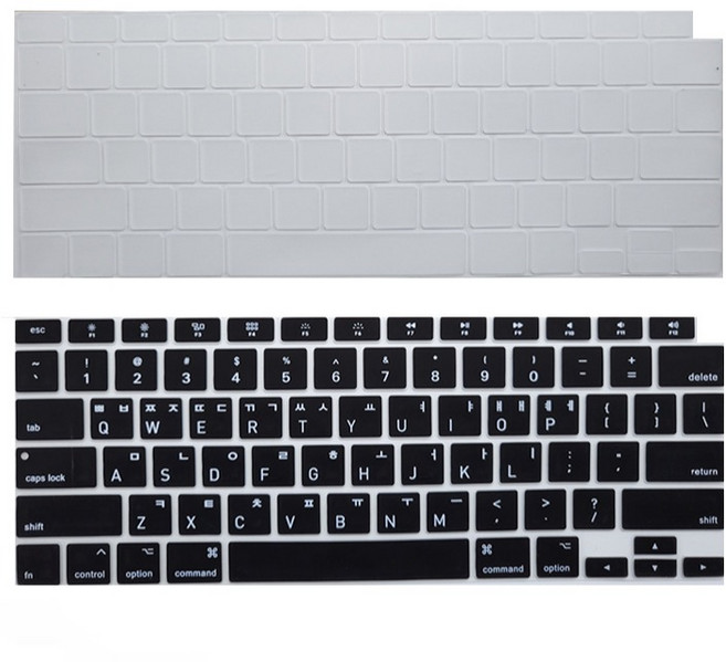 주원컴퍼니 맥북에어 M1 A2337 컬러키스킨, 투명 + 블랙, 2개