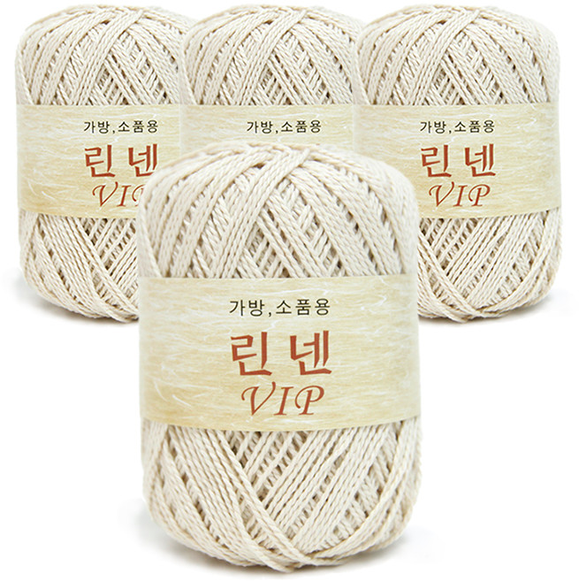쎄비 린넨 VIP 뜨개실, 3 아이보리, 4개