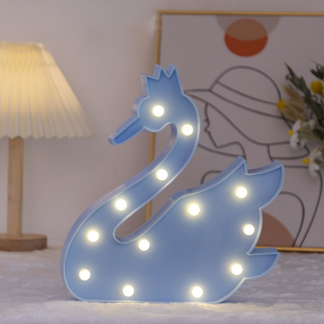 모스틱 마퀴라이트 인테리어 LED 무드등 한강 조명 백조, 스카이블루