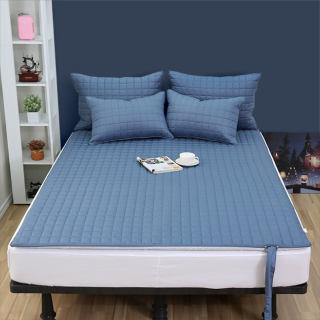 누빔 온수 전기 매트커버, 네이비