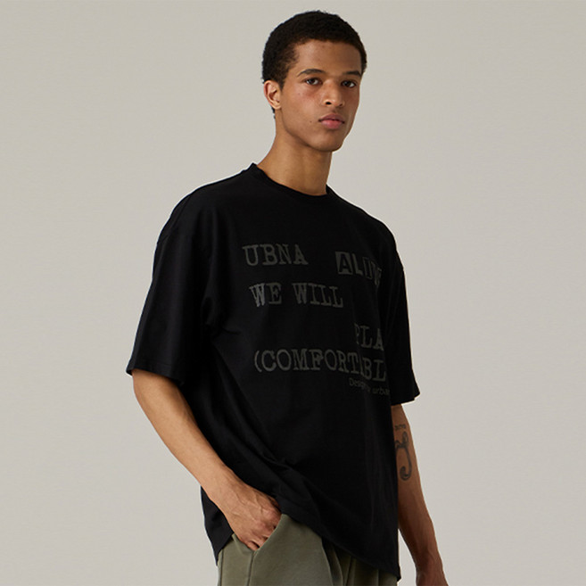 어반에이지 남녀공용 ALIVE 오버 반팔 티셔츠