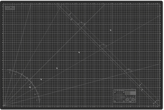 아날로그 양면 셀프힐링 울트라 커팅매트, 블랙 + 그레이