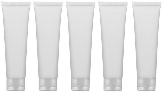 선동상사 무광 여행용 크림 로션 튜브공병 100g, 5개, 화이트