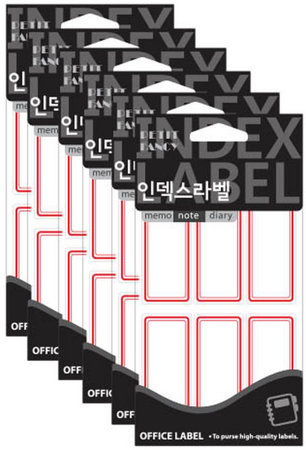 小花式 索引標籤貼紙 20-219, 紅色, 18入, 6包