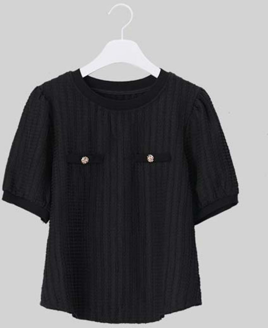 시크폭스 여성용 made 마토호르누 배색 퍼프 블라우스