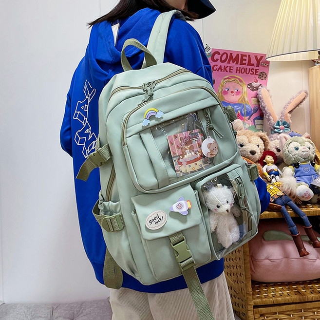 엘쏘 캐주얼 인형 투명창 대용량 백팩