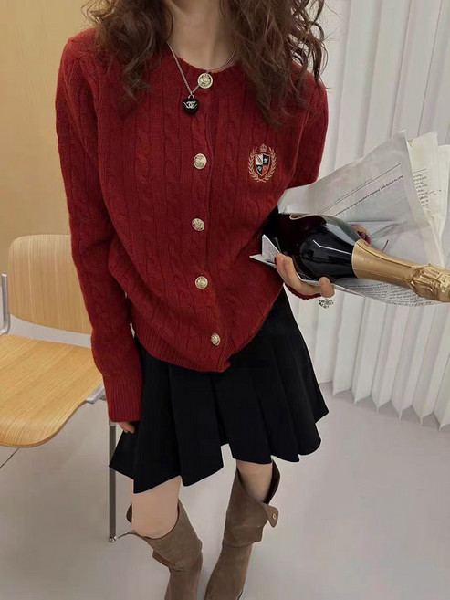 andstyle 女款 Lamel 皇家麻花金飾針織開襟衫 263154