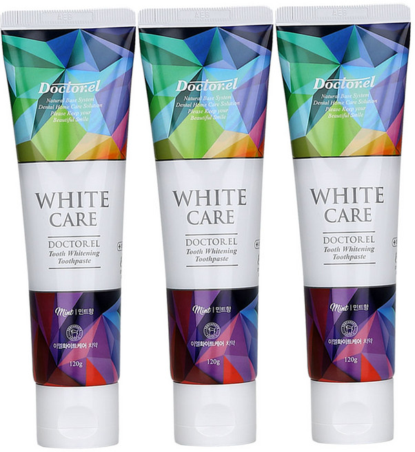닥터이엘 화이트케어 구취제거 치아 미백 치약, 120g, 3개