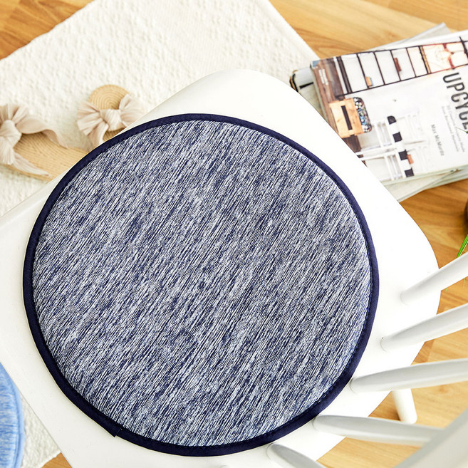 모던하우스 3도씨 시원한 매쉬방석 원형, 멜란지 네이비