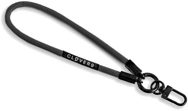 클로버나인 휴대폰 핸드 스트랩 손잡이 줄, 블랙, 1개