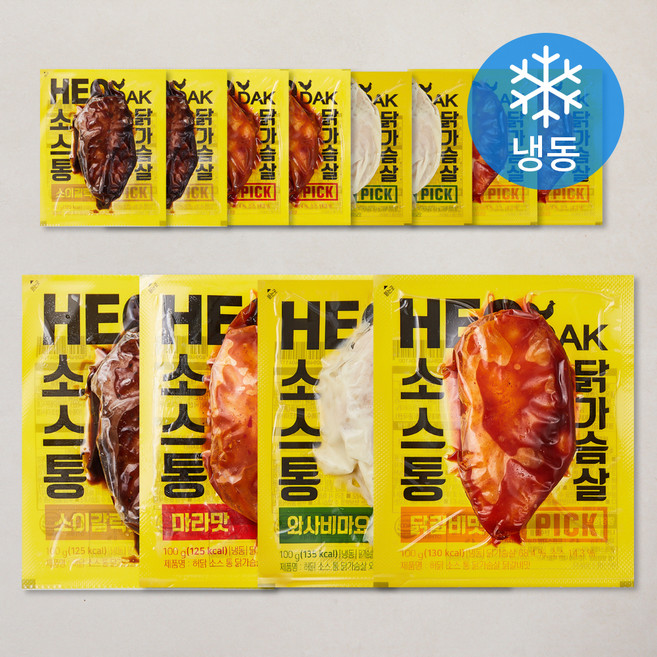허닭 PICK 소스 통 닭가슴살 4종 x 3p 세트 (냉동), 100g, 12개입, 1개