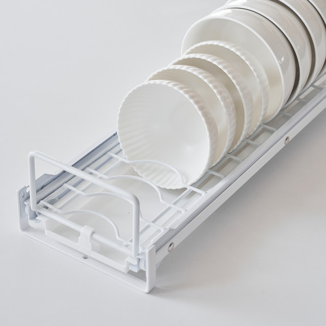 코드리빙 그릇 접시 슬라이딩 정리대 보울형, 화이트, 1개