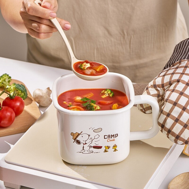 LocknLock 樂扣樂扣 Snoopy Mellow IH 電磁爐密封罐 1.5L, 19cm, 白色, 1個