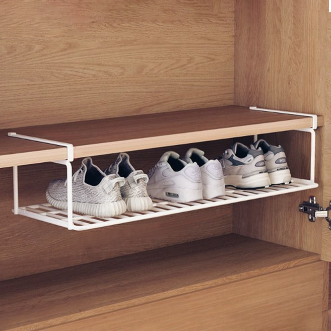 마켓플랜 확장형 다용도 접이식 신발 수납 선반 대형, 화이트, 1개