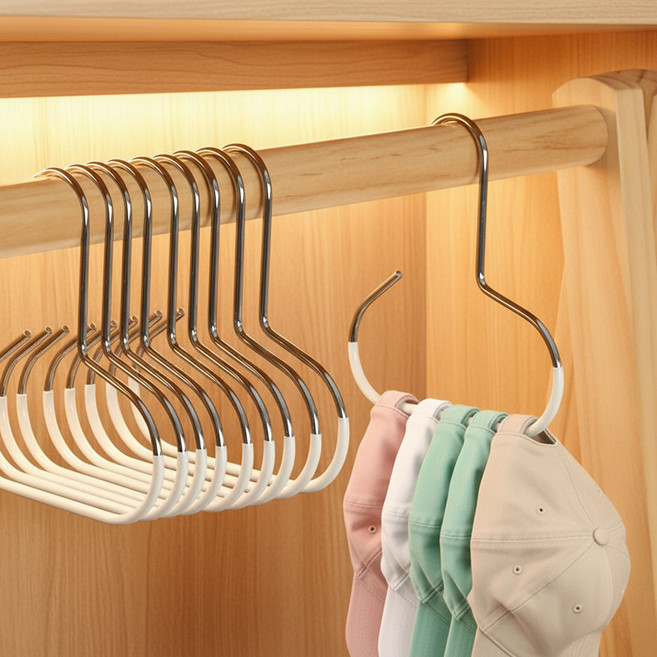 대한몰 무타공 옷장 정리대 모자 스카프 넥타이 링타입 걸이, 화이트, 10개