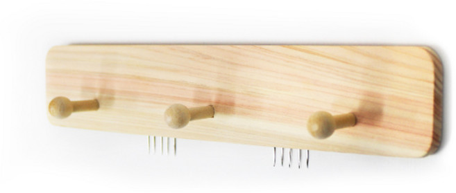 레몬아트 꼭꼬핀 우드 행거 3구 걸이, 혼합색상, 1개