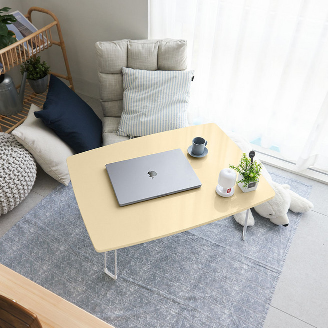 스토리퍼니쳐 국내생산 E0 LPM 7파이 심플 테이블, 유광 버터옐로우