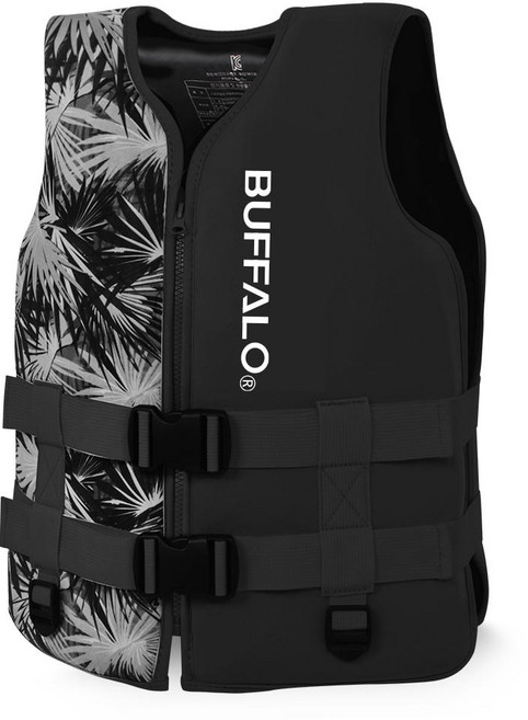 BUFFALO life jacket 氯丁橡膠救生衣, 黑色