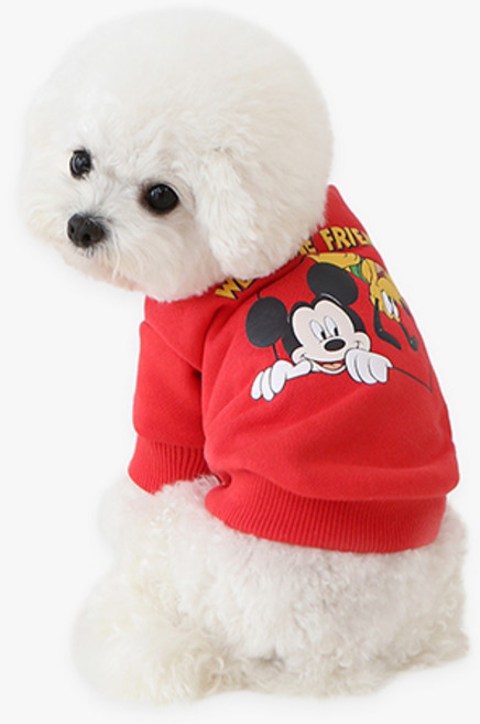 디즈니 반려동물 피카부 면티셔츠, 레드, 1개