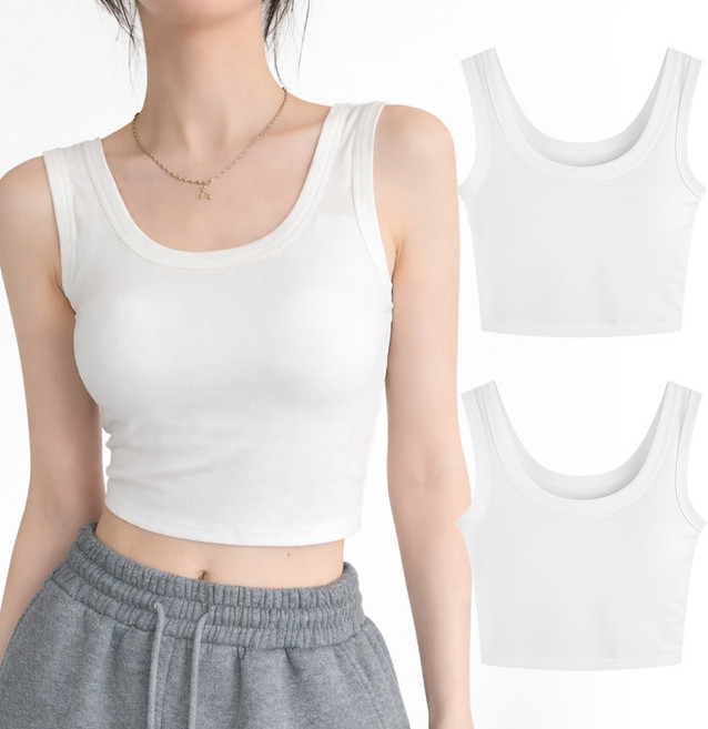 라라온 여성용 베이직 크롭 민소매 티셔츠 26TSP3808 2p