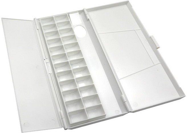 Seutarium 專家用塑膠水彩調色盤 白色, 1個, 24格