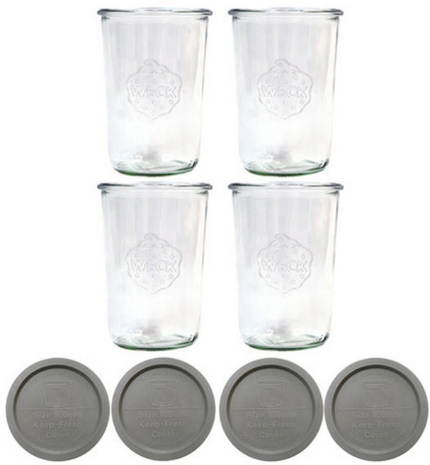 WECK 743 玻璃罐 附PE蓋, 850ml, 4組