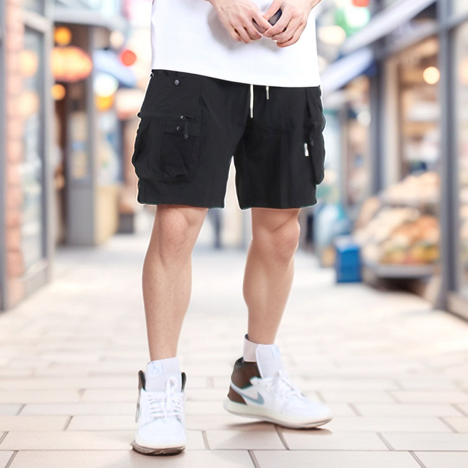 보이투맨 남성용 박스핏 생활방수 밴딩 카고 반바지 NXM015