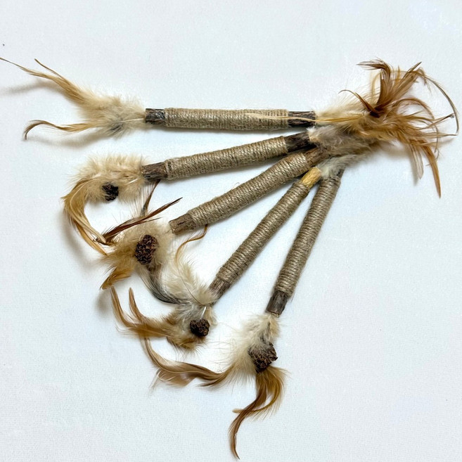 MAAH 고양이 10cm 마따따비 스틱 장난감 5종 세트, 1세트, 우드