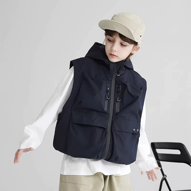 스타빈 아동용 멀티 포켓 후드 조끼