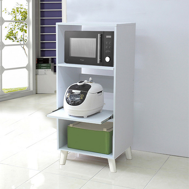 유니크가구 깔끔이 렌지대 다리형, 화이트, 3단