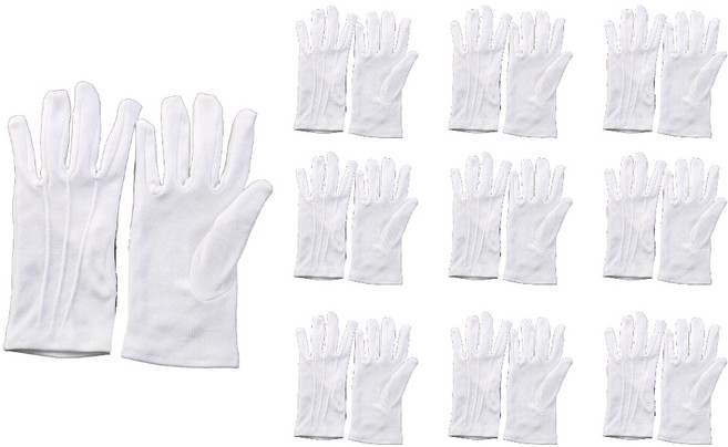 플로우코드 예식장갑 흰장갑 수화장갑 운전장갑 세트, 화이트, 10세트