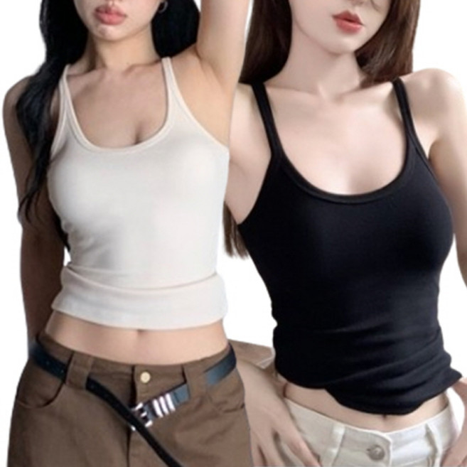 PEONIST 女款辣妹性感美背內搭背心 2件組