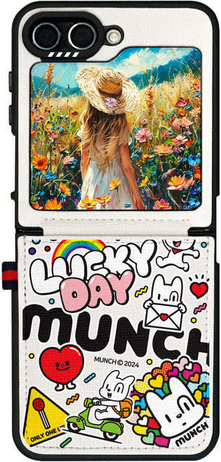 모란카노 뭉크 시크릿 카드포켓 가죽 아이코닉 디자인 휴대폰 케이스