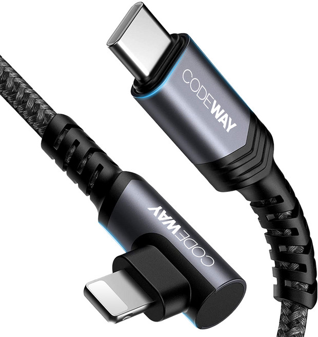 코드웨이 아이폰 C타입 to 라이트닝 고속 충전케이블, 1m, 그레이, 1개