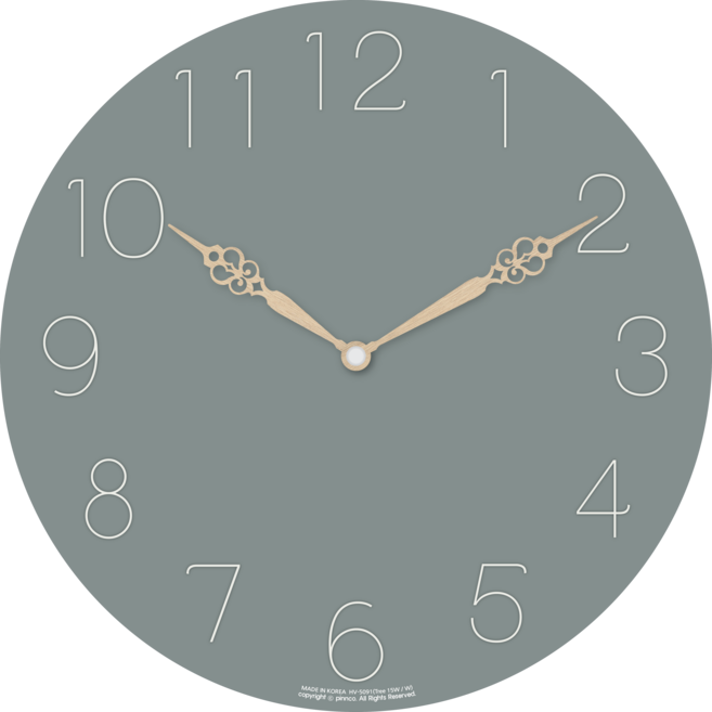 HAPPYVIRUS 심플한 인테리어 무소음 벽걸이 시계, HVT5011