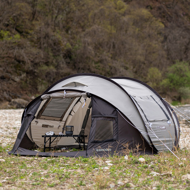 패스트캠프 마운트프로 L 리빙 대형 원터치 팝업 텐트 그늘막, 라이트그레이, 3~4인용