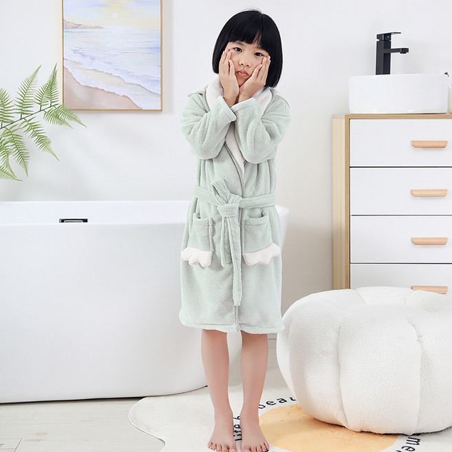 스타빈 아동용 투포켓 배색 보온 목욕 가운