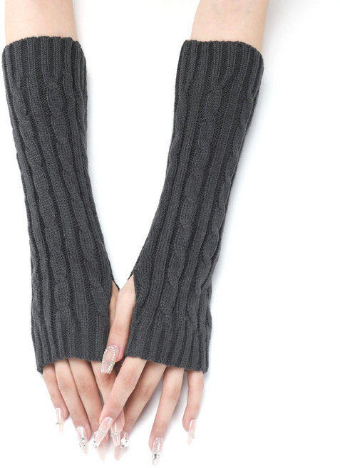 지앤와이 꽈배기 니트 핸드워머 팔토시 양팔 세트