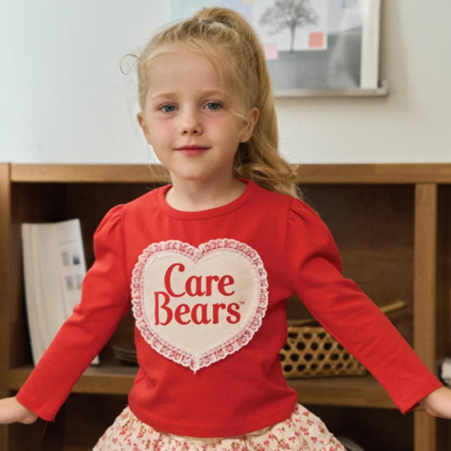 키키모라 아동용 하트 베어 티셔츠