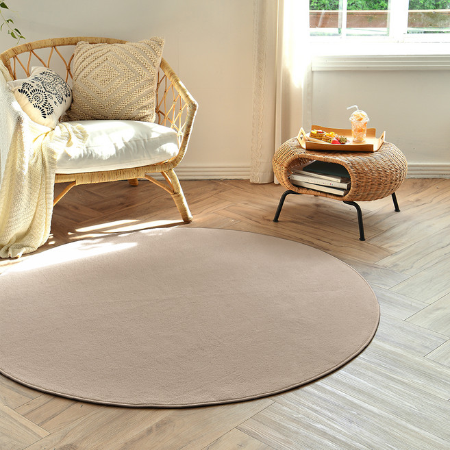 LEREVE 워셔블 소프트 고밀도 원형 카페트