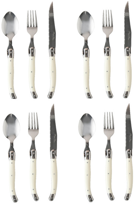 르리에 알비스 커트러리 양식기 디너 4인 세트, 화이트, 스푼 4p + 포크 4p + 나이프 4p, 1개