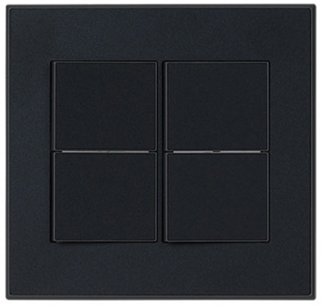 TILINS 4孔開關用 雙開關 深黑色, 1個