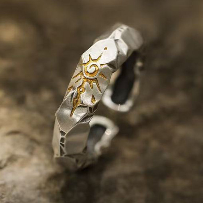 Paperments 男士盧恩古董寶石戒指 13532