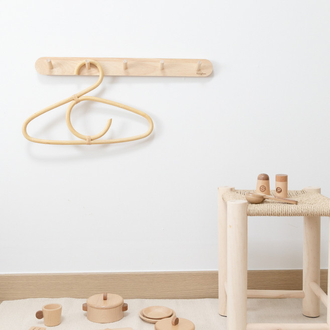 홈글림 원목 5구 꼭꼬핀 벽행거, 우드, 1개